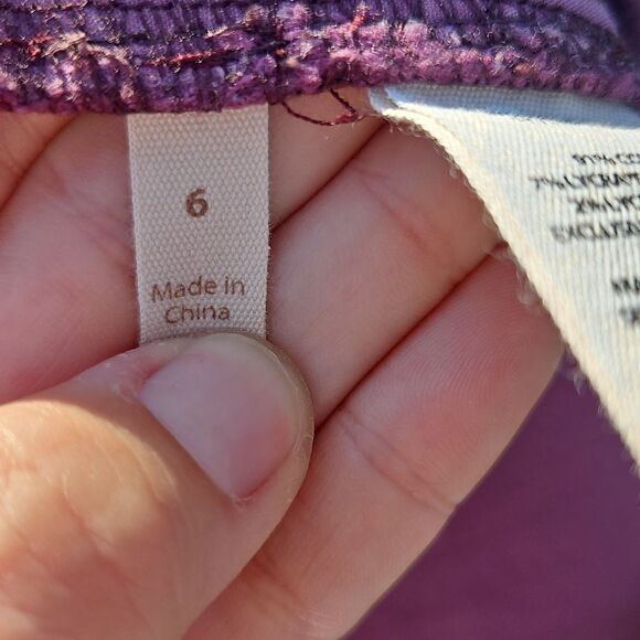 Soft Surroundings Size 6 Purple Lace Applique Ankle Pants - Picture 7 of 8